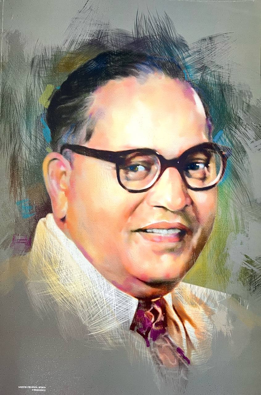 Dr Ambedkar Brush painting Poster