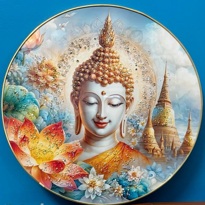 Premium Crystal Buddha Wall Painting For decoration