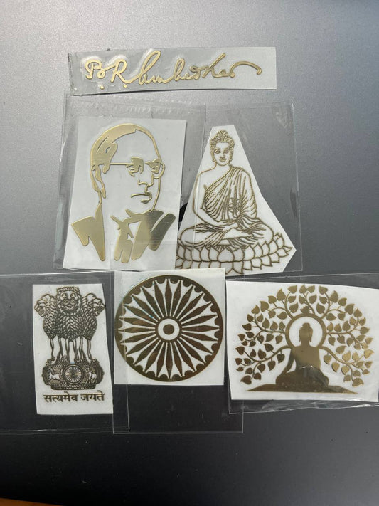 Six Ambedkarite Premium Metal Sticker