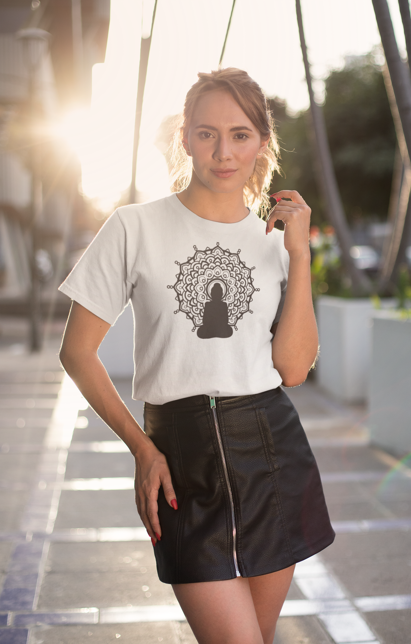 Buddha Peacock Tshirt For Women