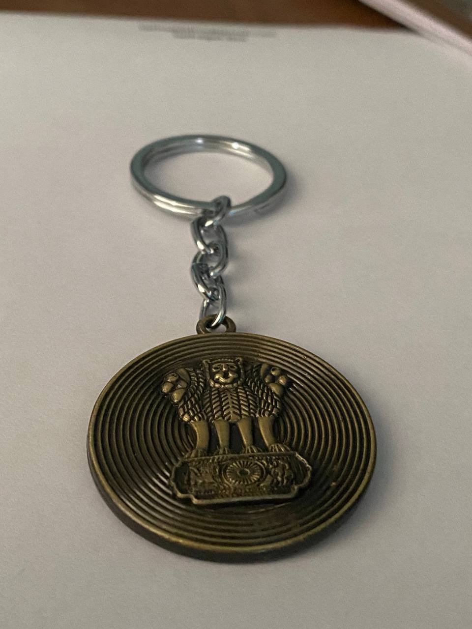 Embossed Keychain Ashok Stambh embossed keychain – Tathagat LIVE