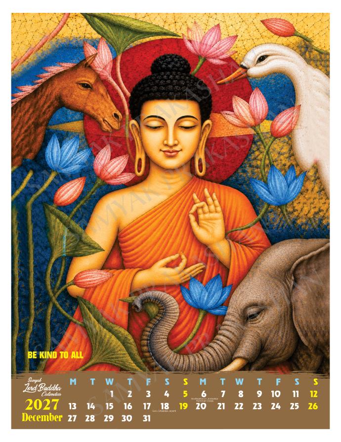 Buddha Calendar 2027 December