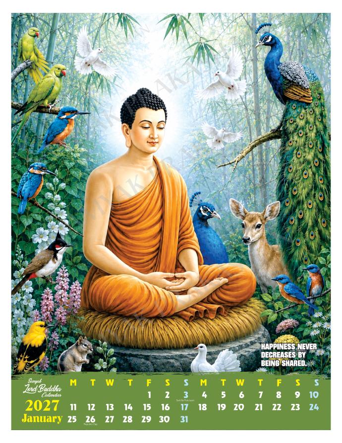 Buddha Calendar 2027 January