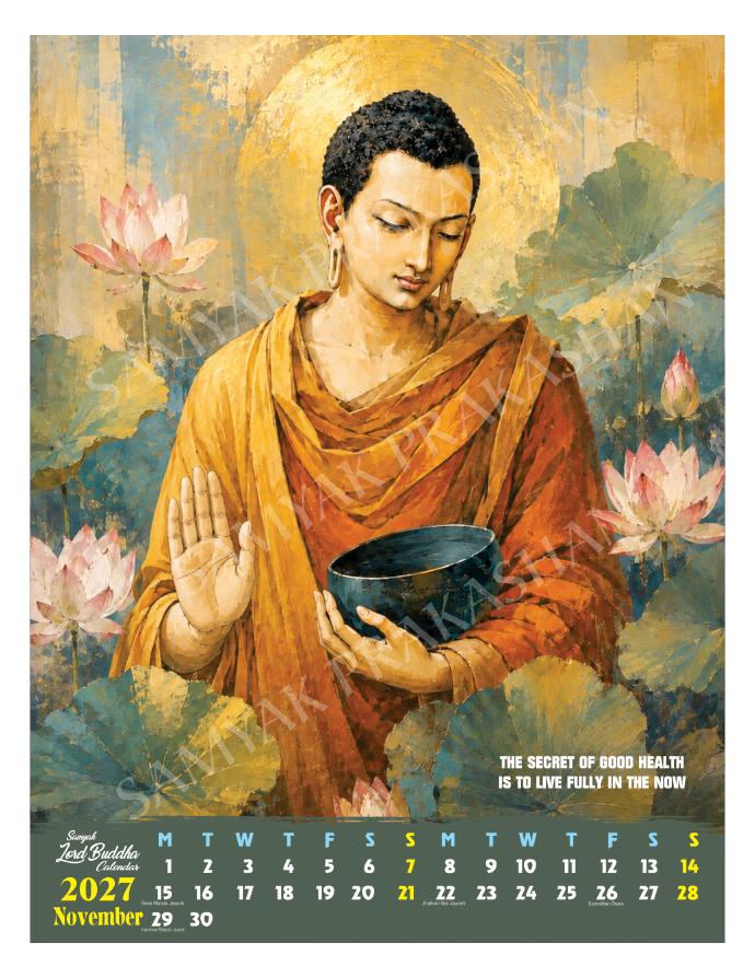 Buddha Calendar 2027 November