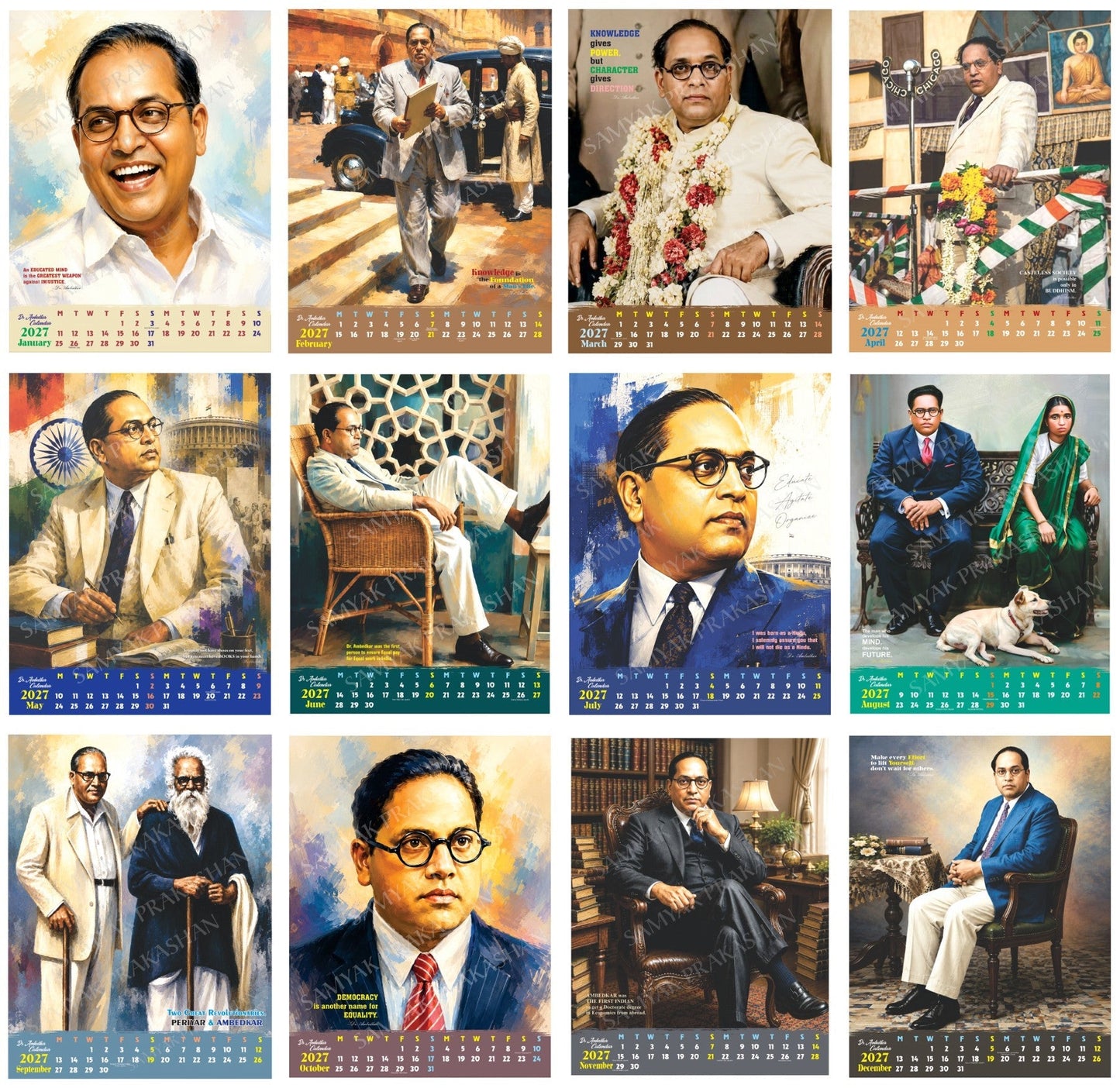 Dr. Ambedkar Calendar 2027 inside pages