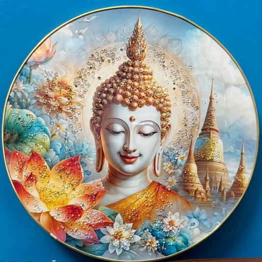Premium Crystal Buddha Wall Painting For decoration