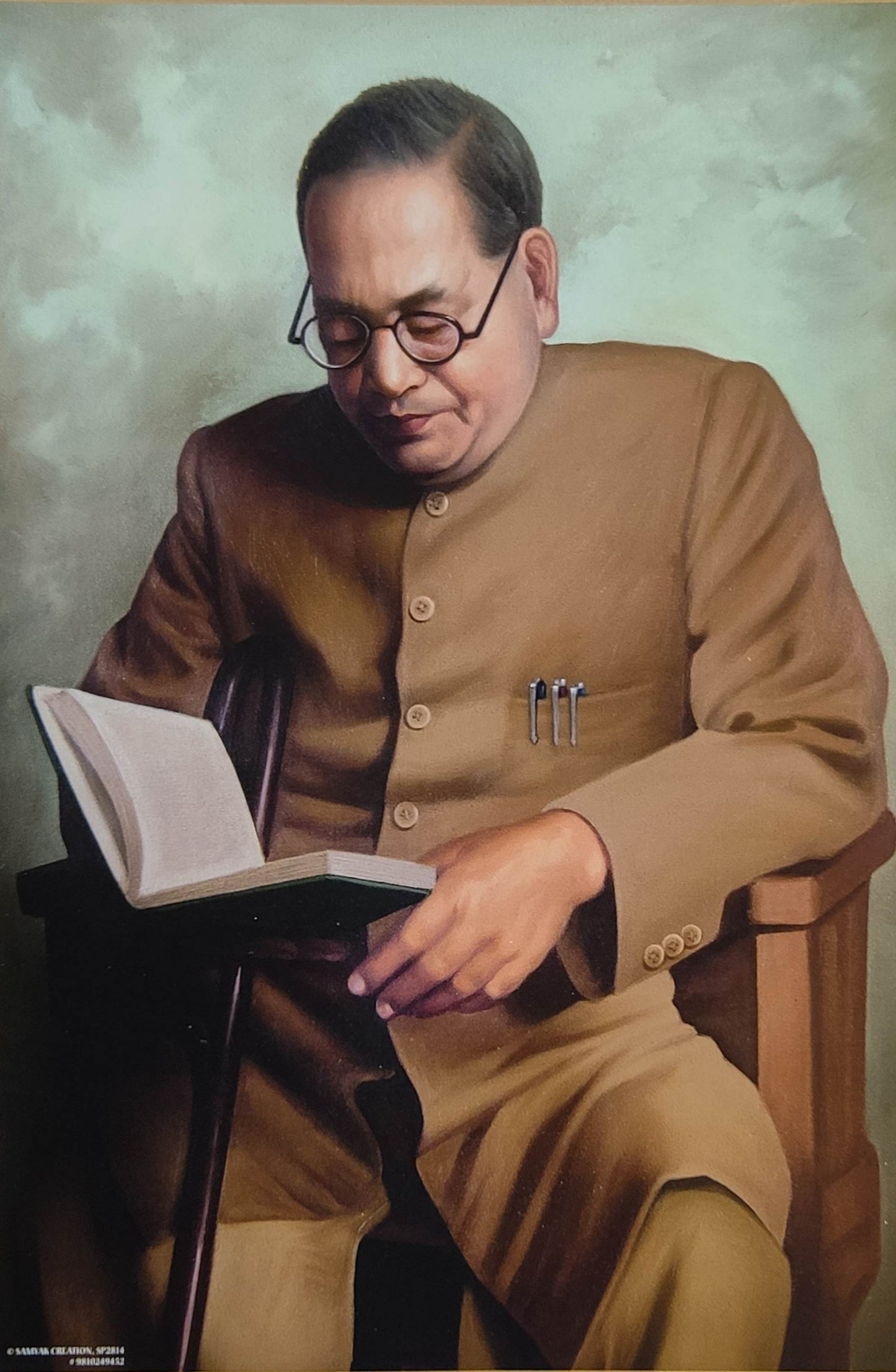 Dr Babasaheb Ambedkar Painting Poster (Pack of 2)