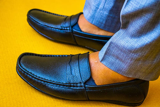 Pure Leather Black Shoes (Loafer Style)