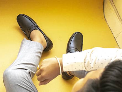 Pure Leather Black Shoes (Loafer Style)